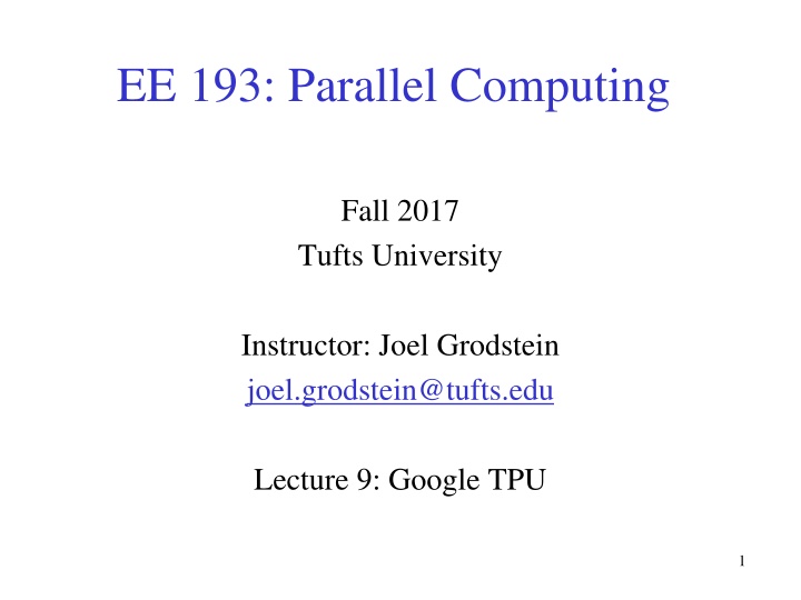 ee 193 parallel computing