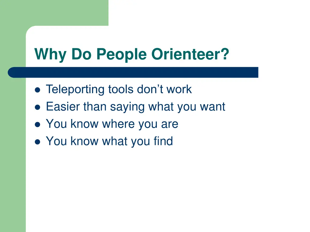 why do people orienteer