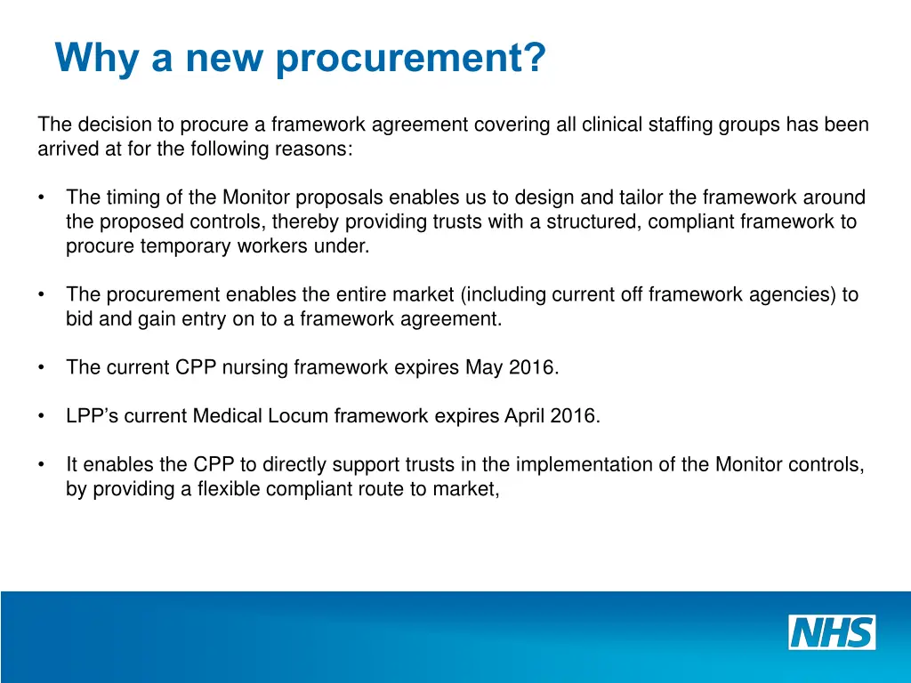 why a new procurement