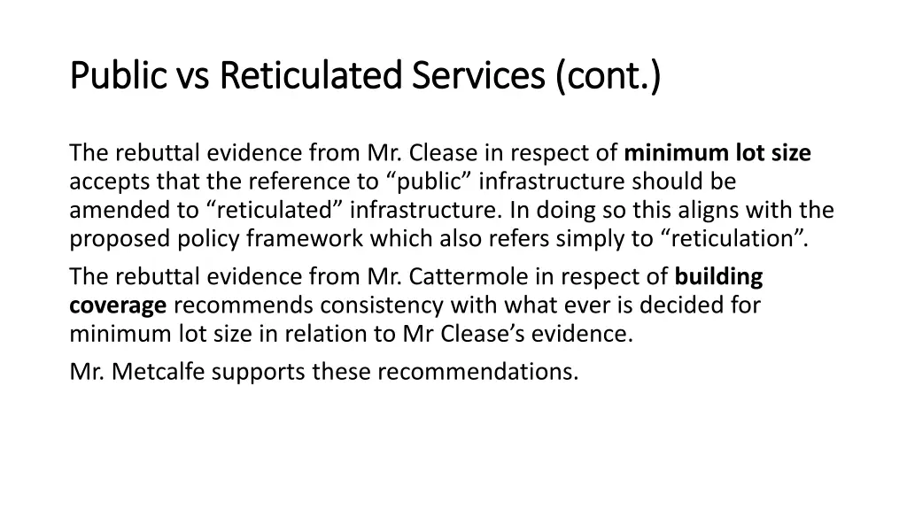 public vs reticulated services cont public