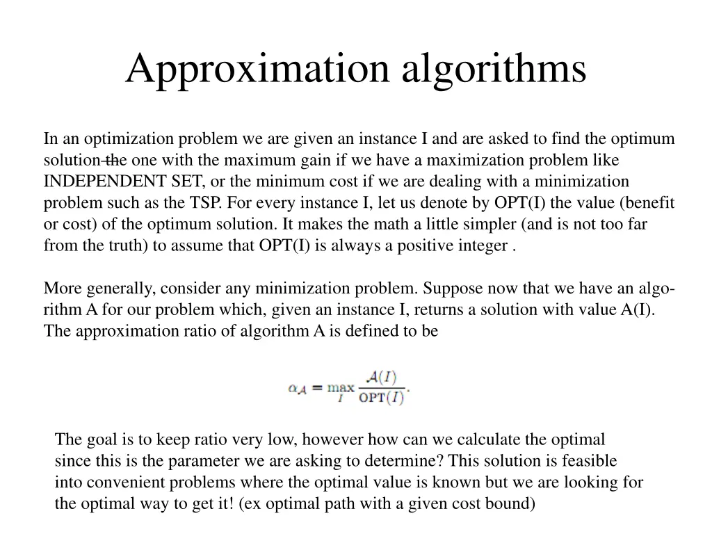 approximation algorithms