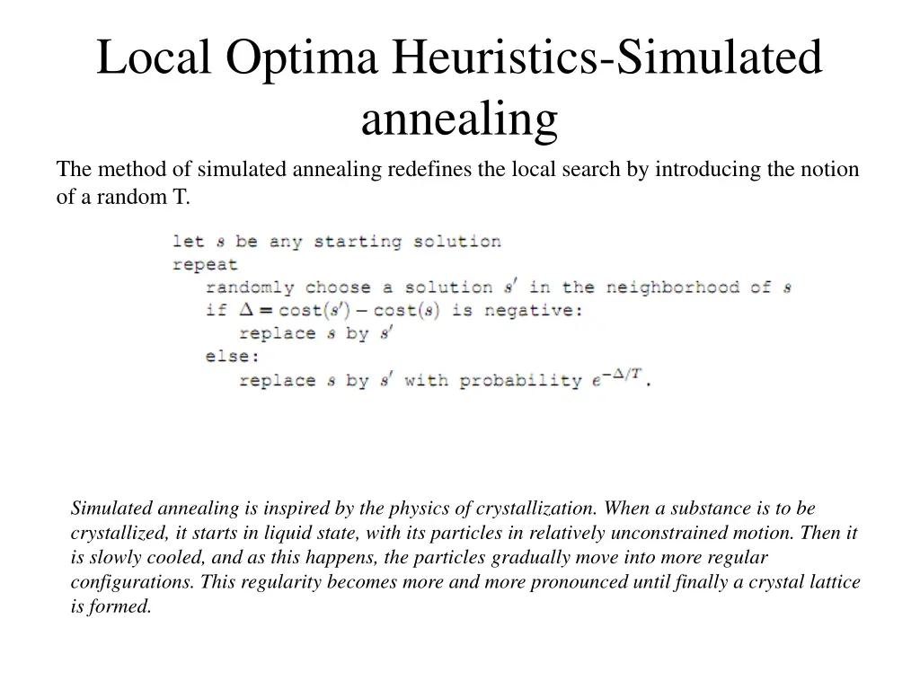 local optima heuristics simulated annealing