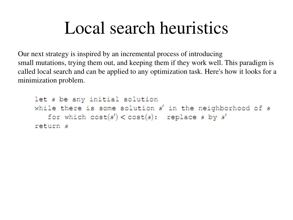 local search heuristics