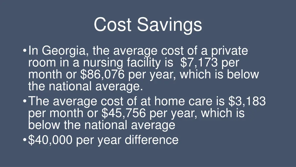 cost savings