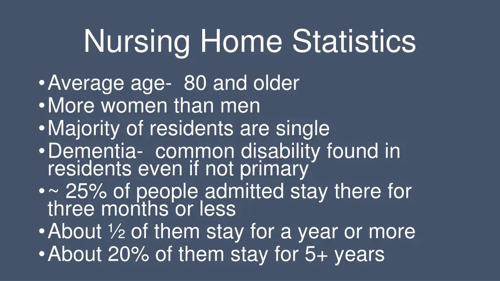 nursing home statistics