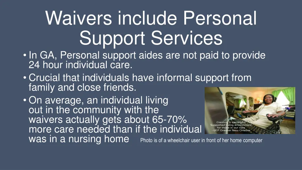 waivers include personal support services