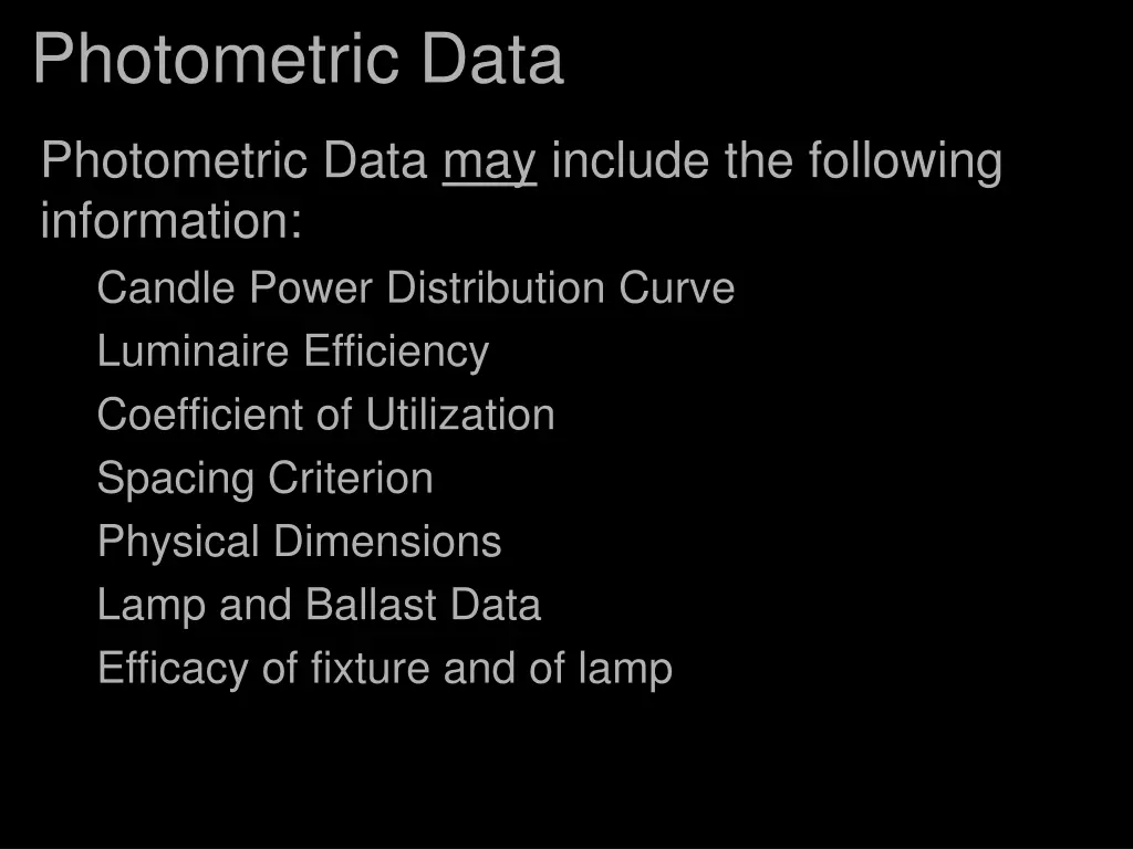 photometric data 1