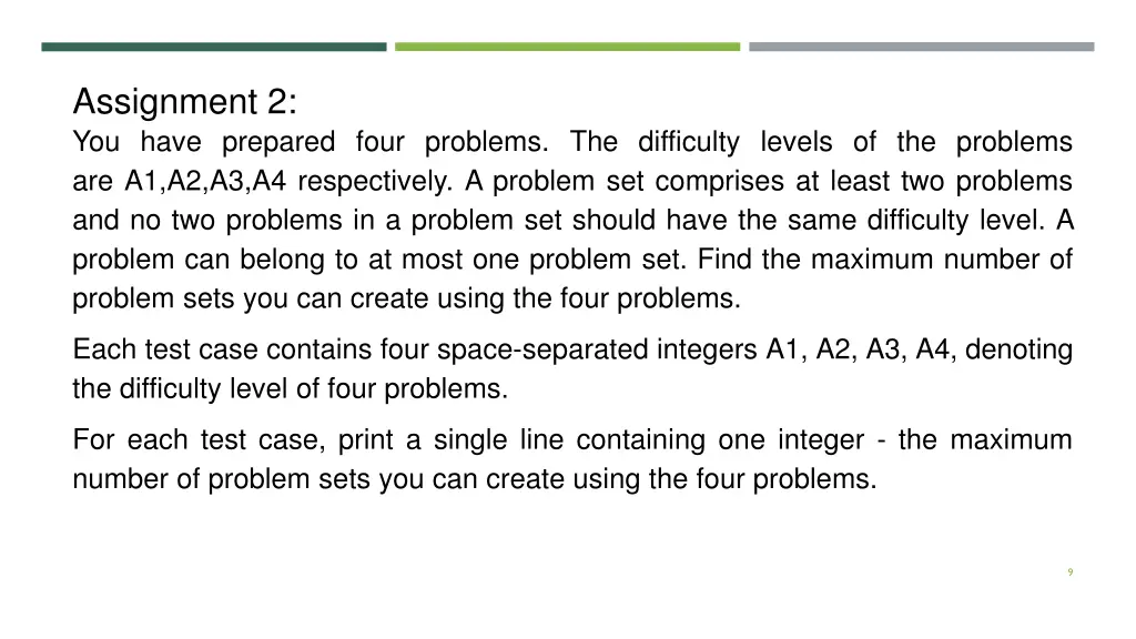 assignment 2 you have prepared four problems