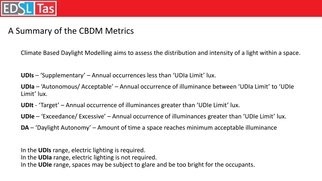 a summary of the cbdm metrics