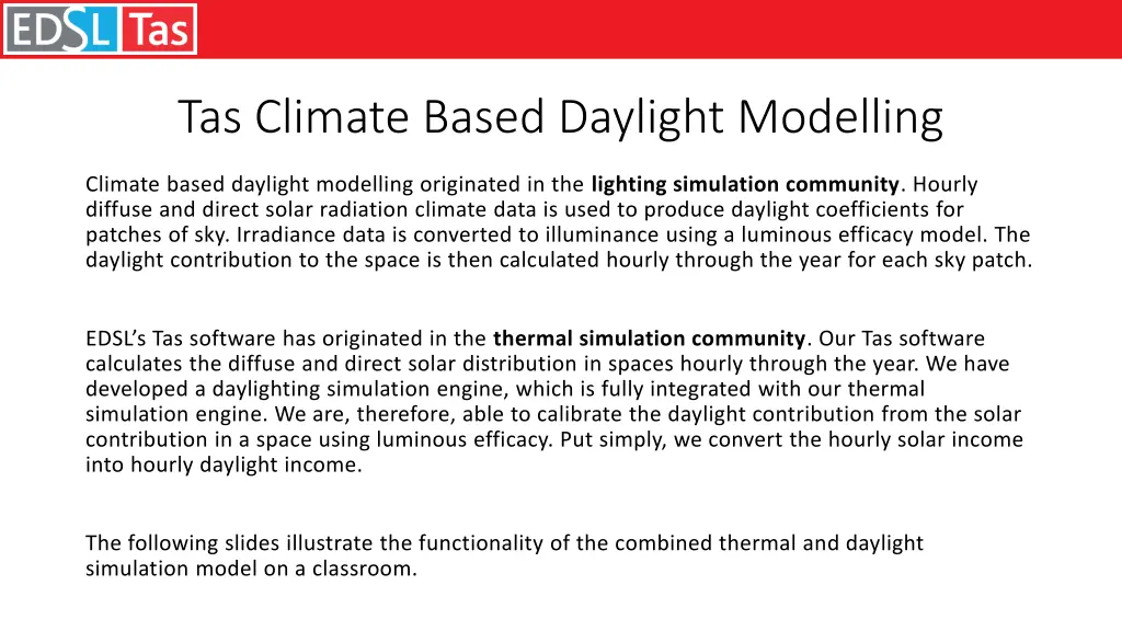 tas climate based daylight modelling