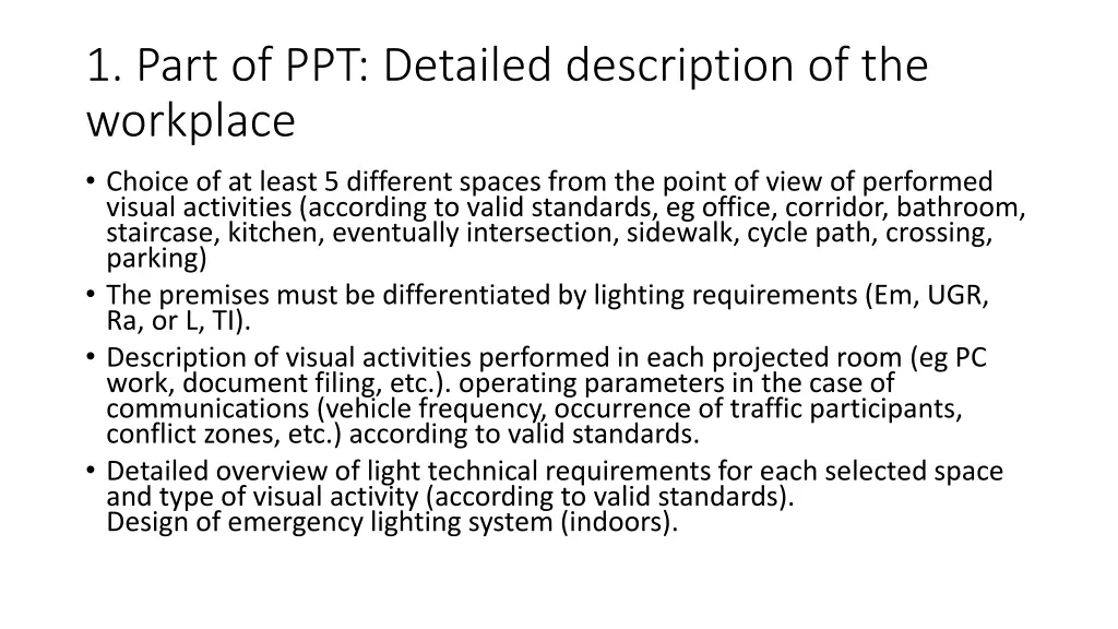 1 part of ppt detailed description