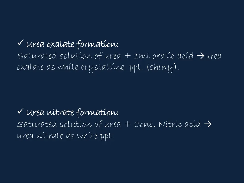 urea oxalate formation urea oxalate formation