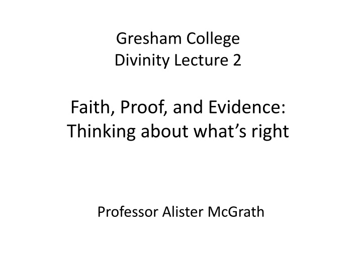 gresham college divinity lecture 2