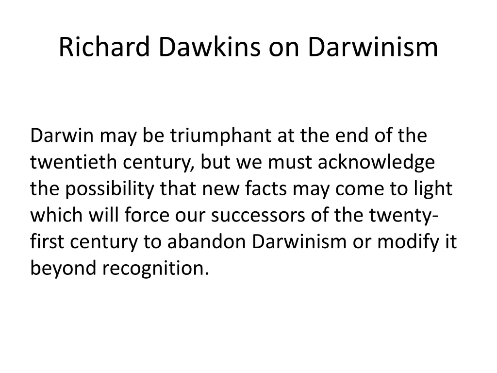 richard dawkins on darwinism