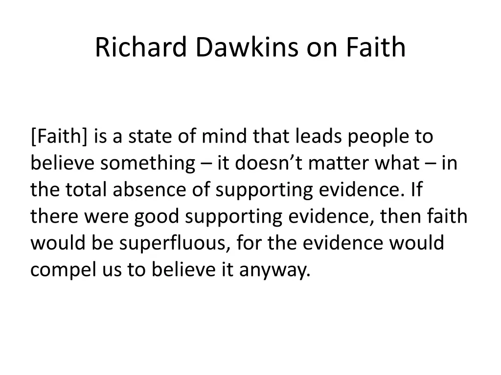 richard dawkins on faith