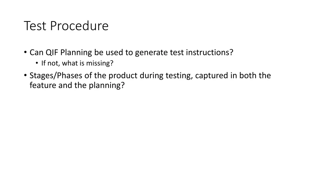 test procedure