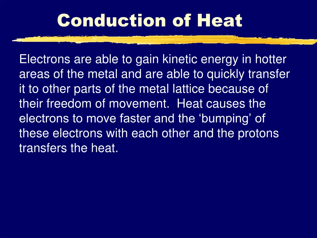 conduction of heat