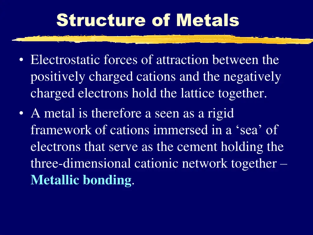 structure of metals