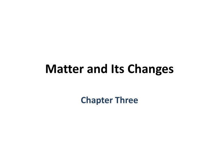 matter and its changes