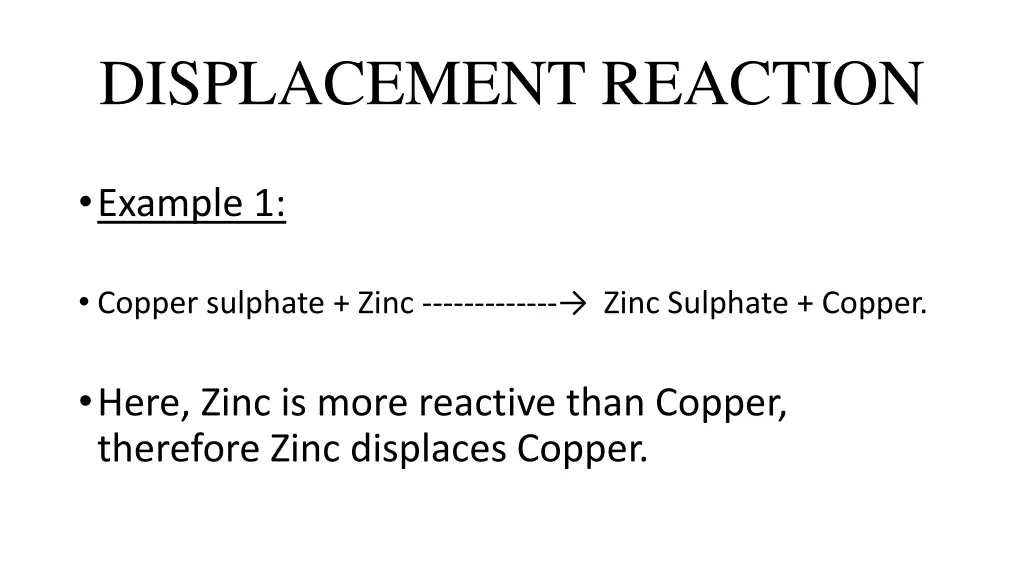 displacement reaction 1