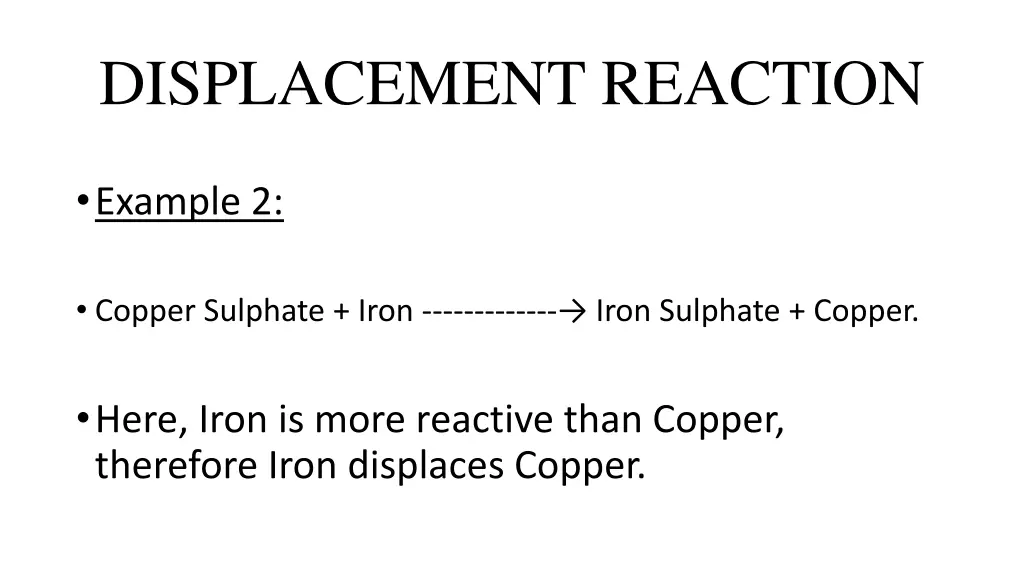 displacement reaction 2