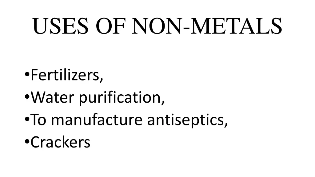 uses of non metals