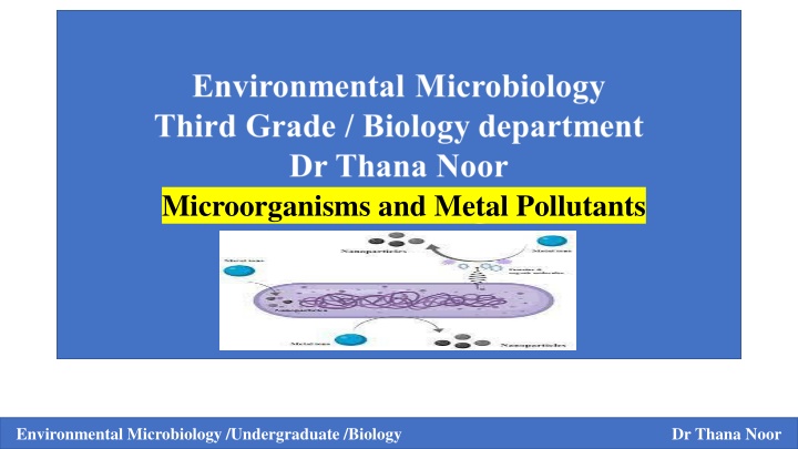 microorganisms and metal pollutants