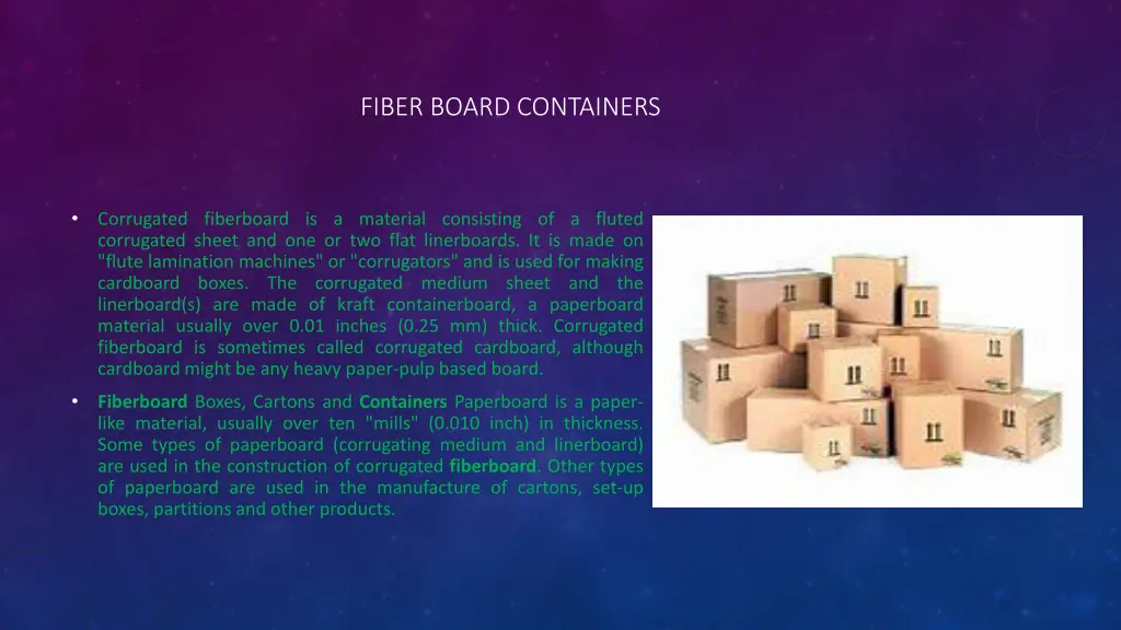 fiber board containers