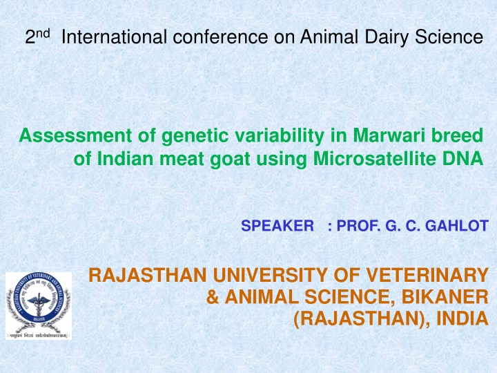 2 nd international conference on animal dairy