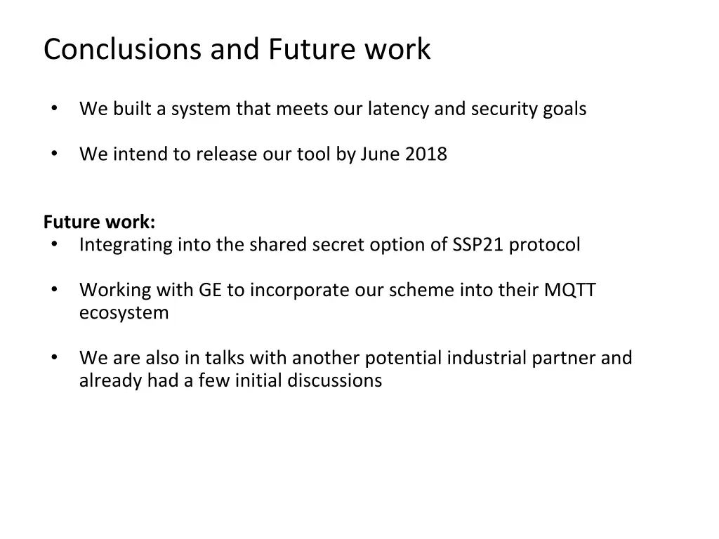 conclusions and future work