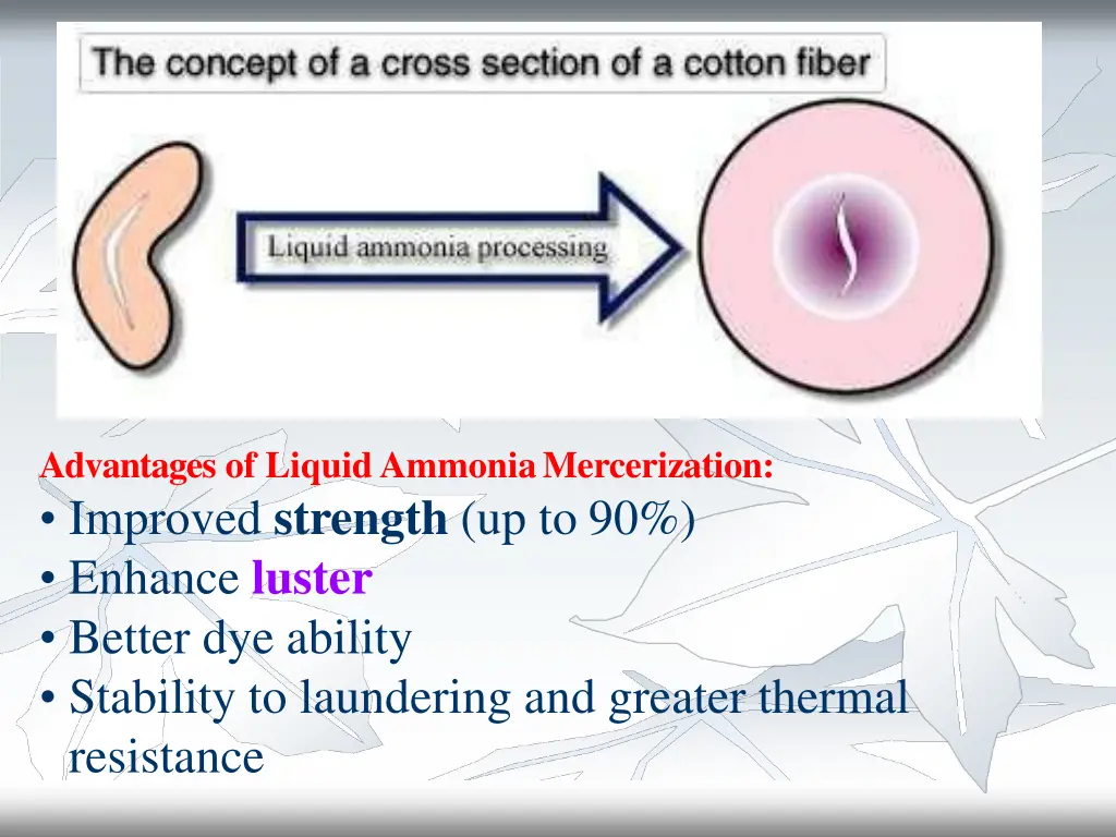 advantages of liquid ammoniamercerization