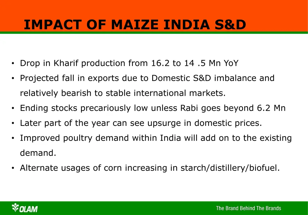 impact of maize india s d