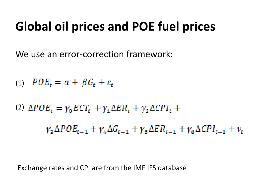 global oil prices and poe fuel prices