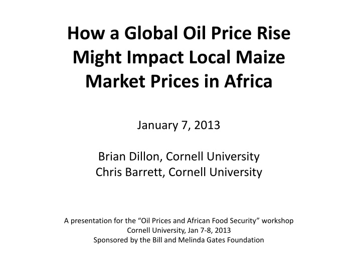 how a global oil price rise might impact local