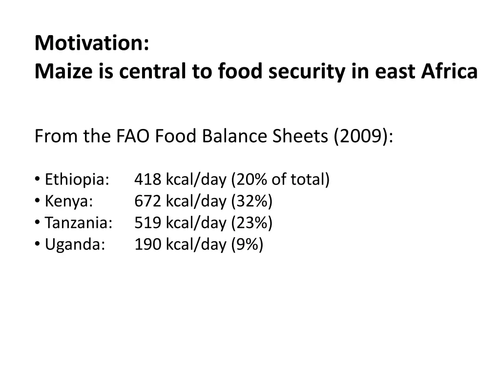 motivation maize is central to food security 1