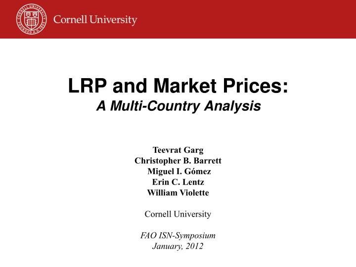 lrp and market prices a multi country analysis