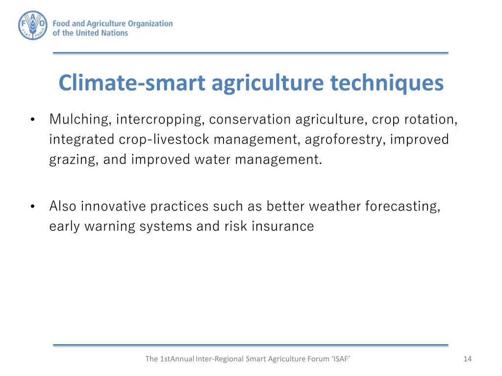 climate smart agriculture techniques