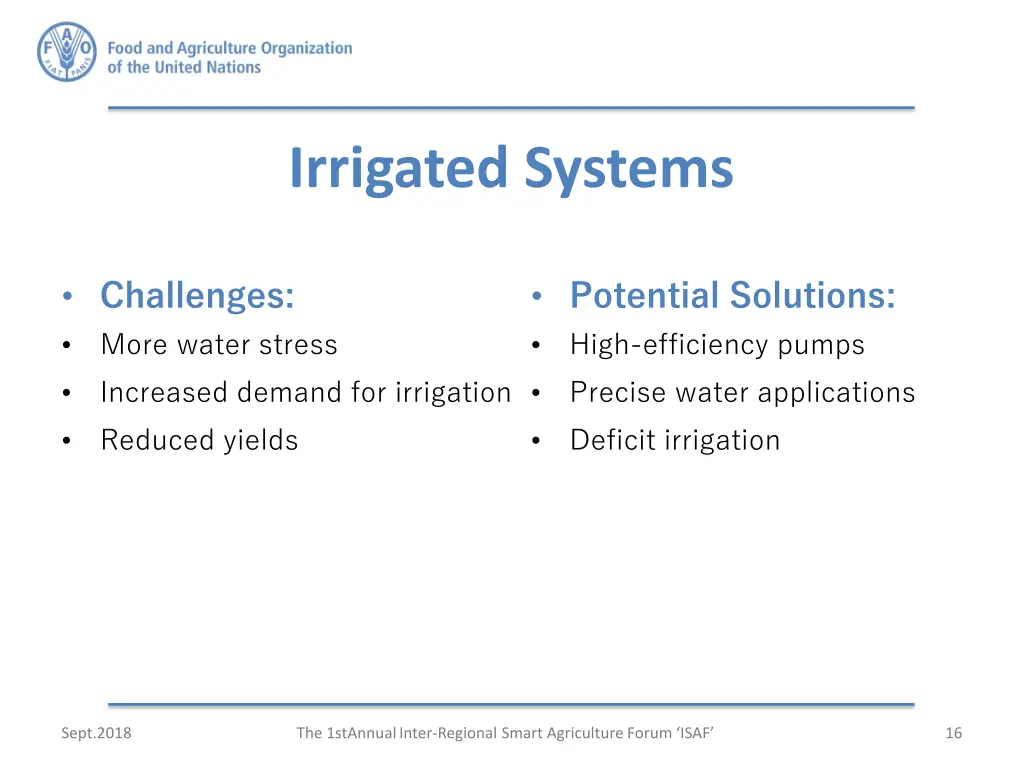 irrigated systems