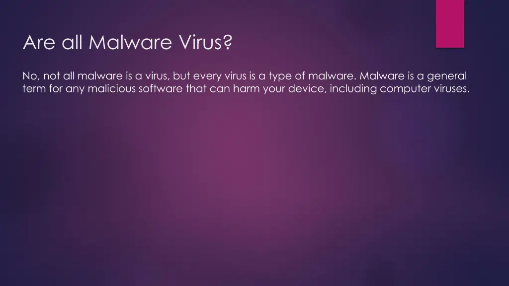 are all malware virus