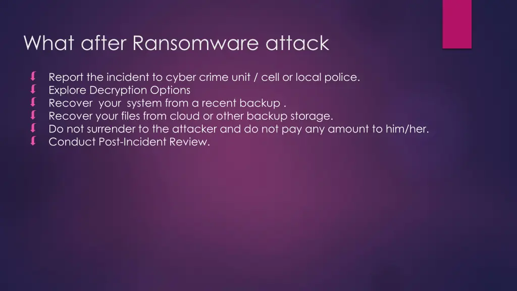 what after ransomware attack