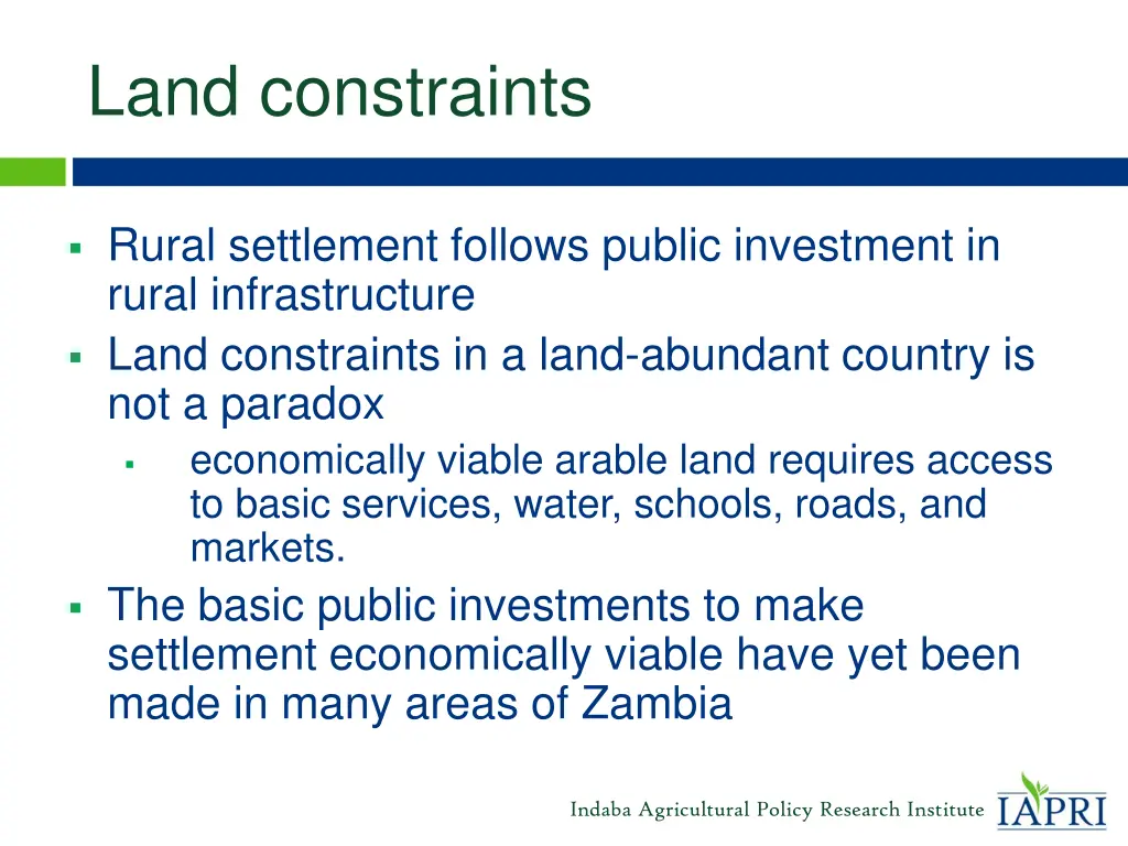 land constraints