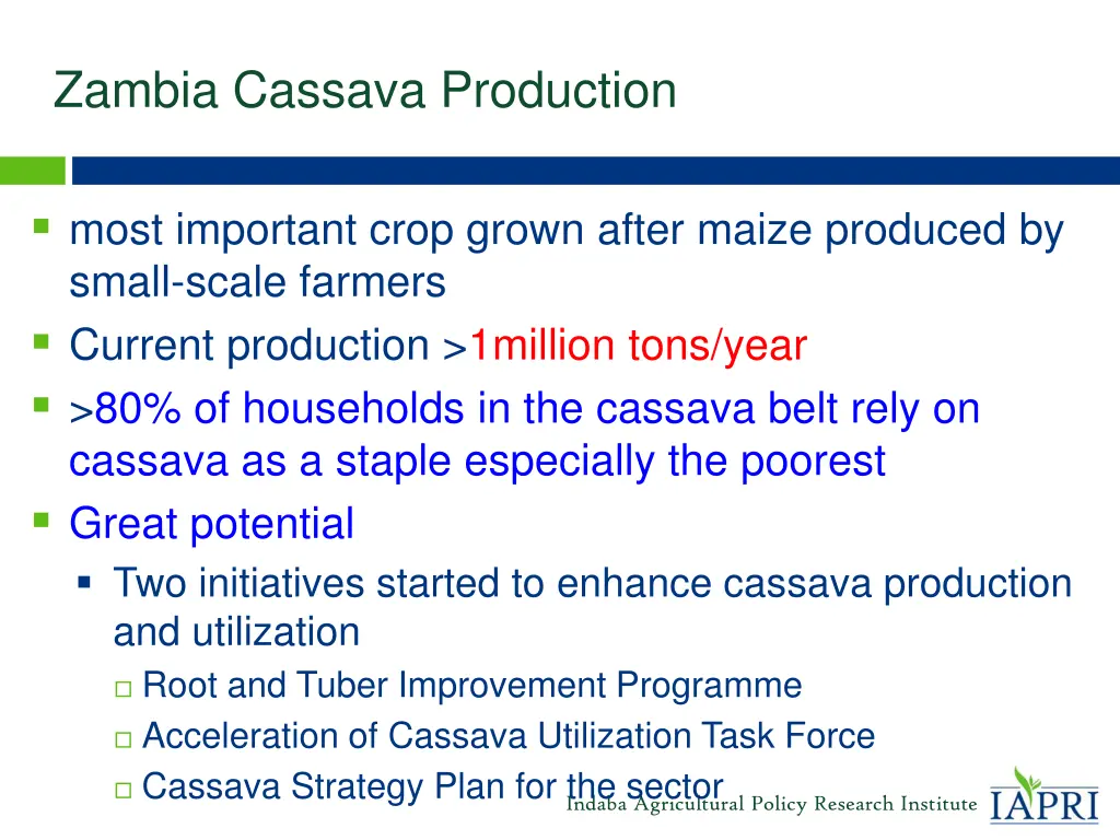 zambia cassava production