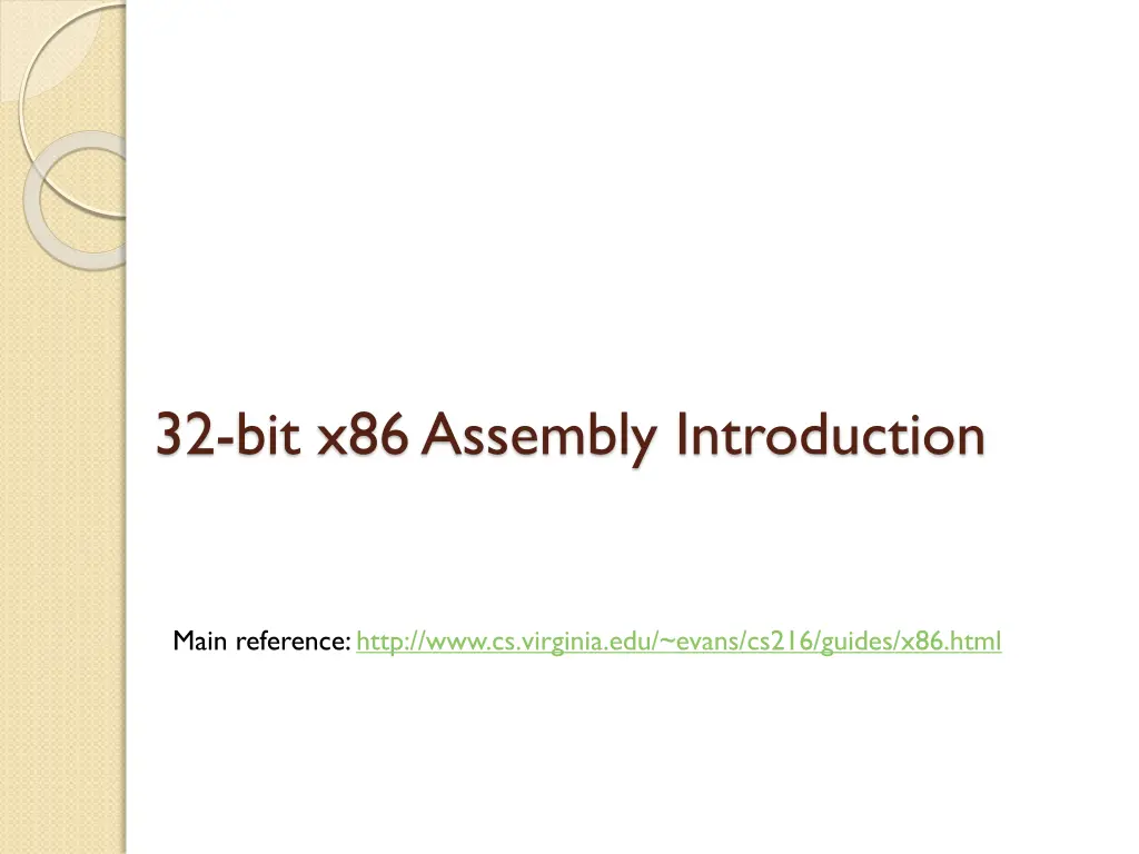 32 bit x86 assembly introduction