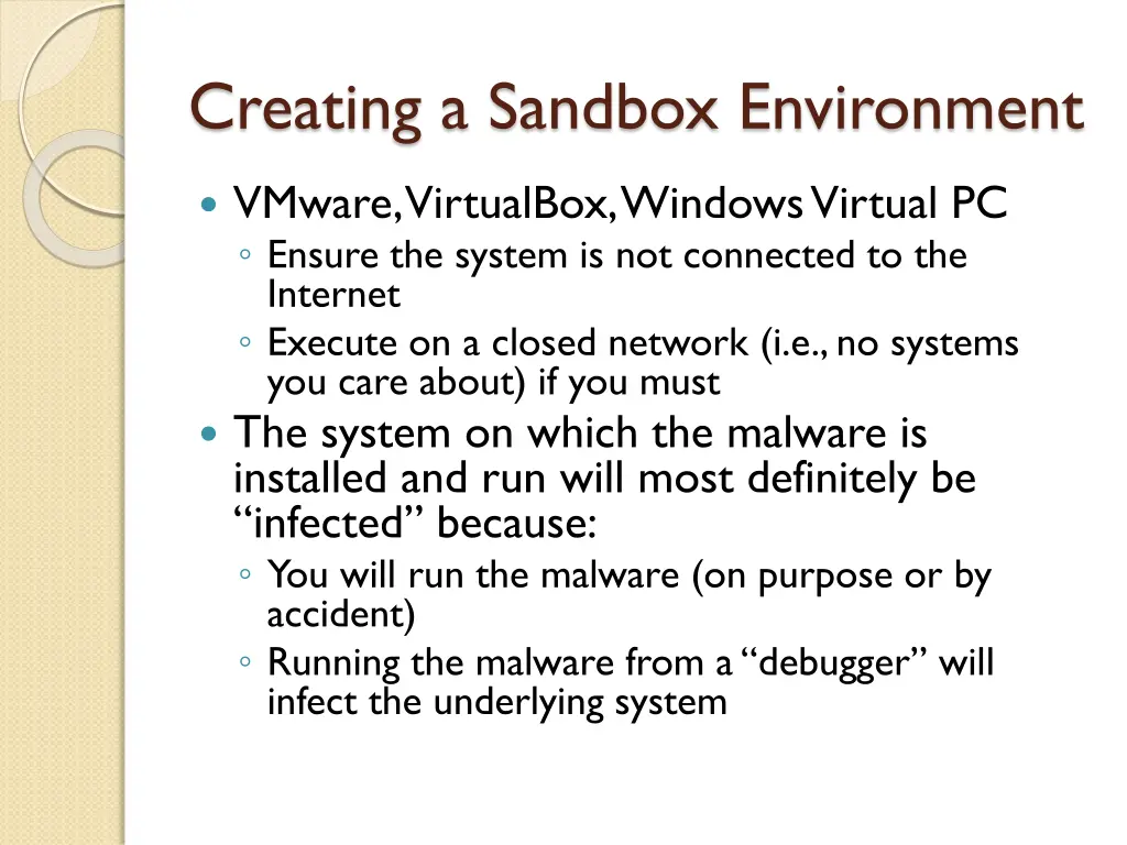 creating a sandbox environment