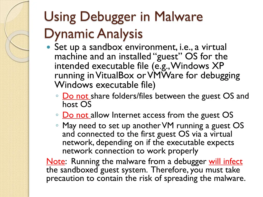 using debugger in malware dynamic analysis