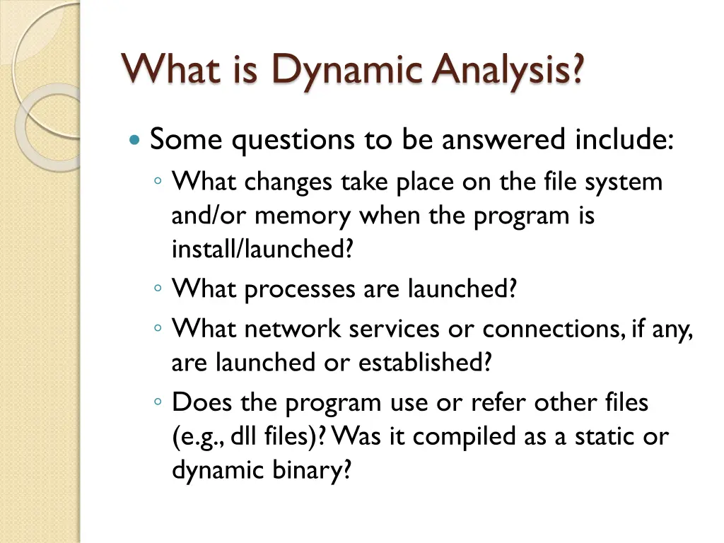 what is dynamic analysis 1