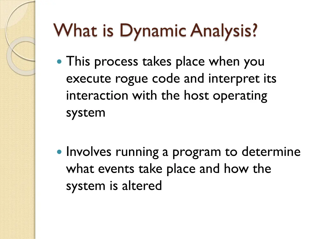 what is dynamic analysis