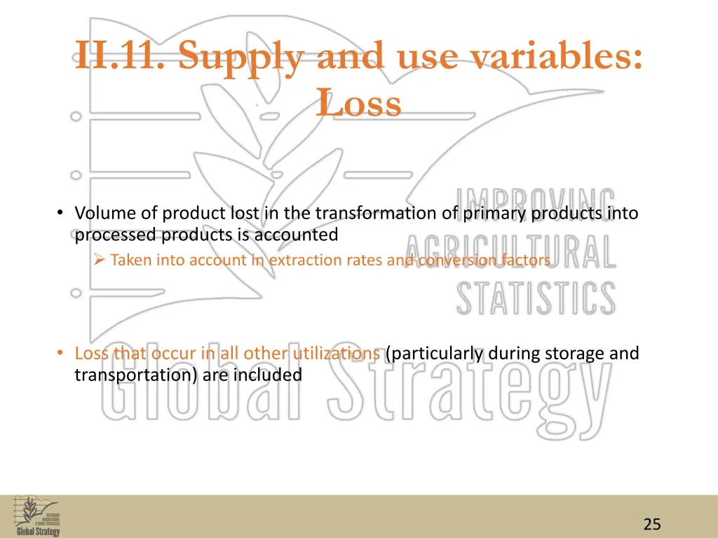 ii 11 supply and use variables loss 1