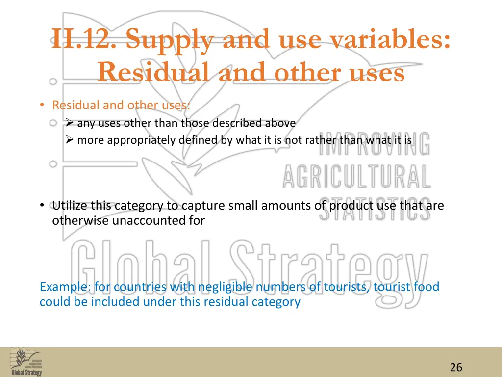 ii 12 supply and use variables residual and other