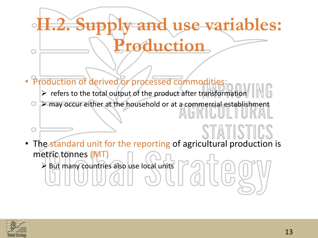 ii 2 supply and use variables production 1